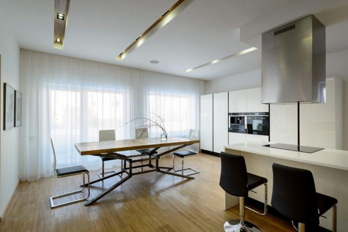 Tulle on two windows Tulle on two windows