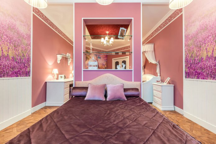 pink walls in the bedroom