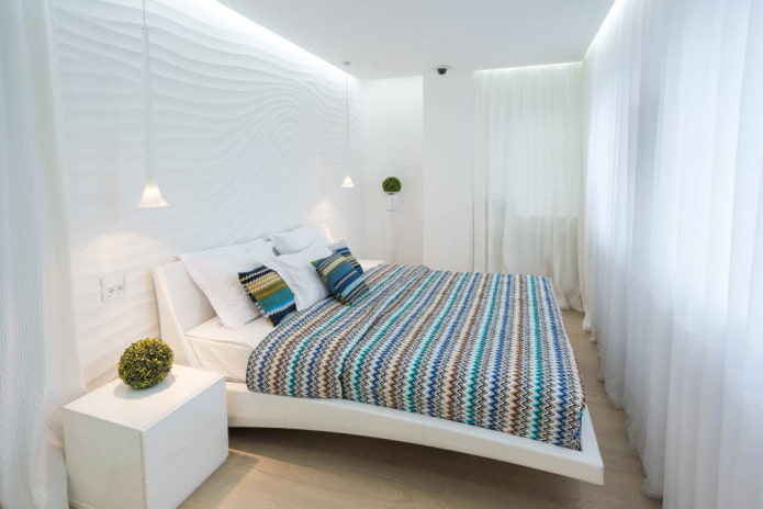 bedroom decorated with white 3d panels bedroom decorated with white 3d panels