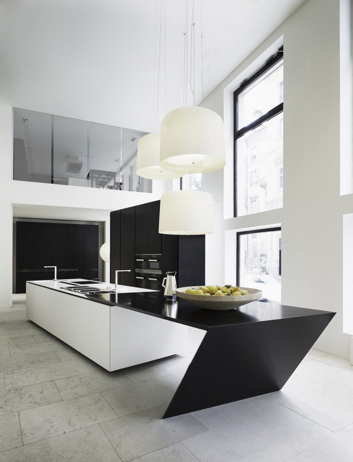 modern black set in the interior of the kitchen modern black set in the interior of the kitchen