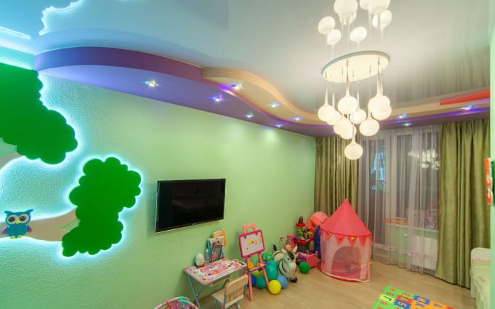 stretch ceiling in the nursery (lighting)