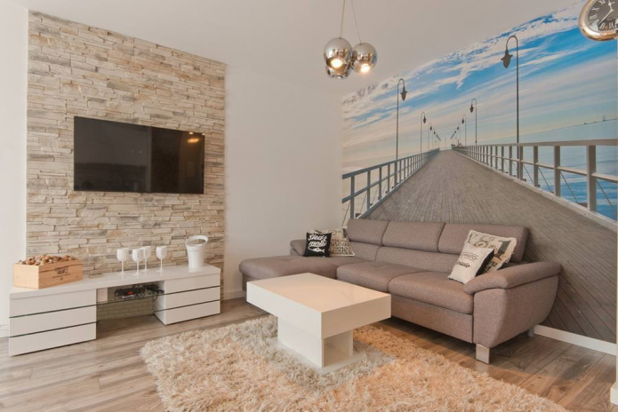 decorative stone finish with photo wallpaper decorative stone finish with photo wallpaper