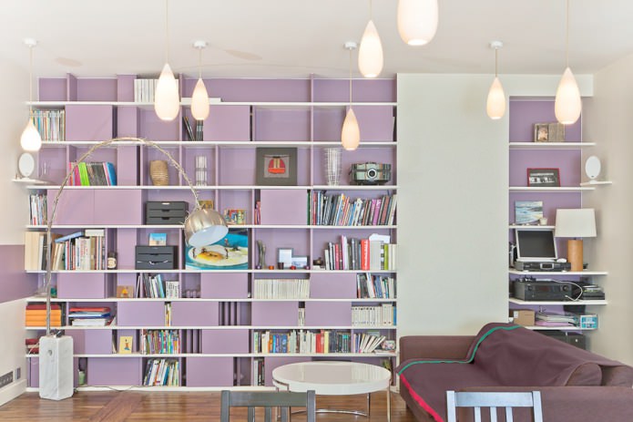 purple open shelving purple open shelving