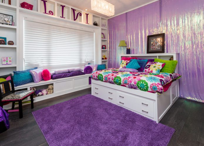 modern decoration of the nursery in purple modern decoration of the nursery in purple