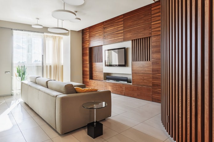 panel wall in the living room