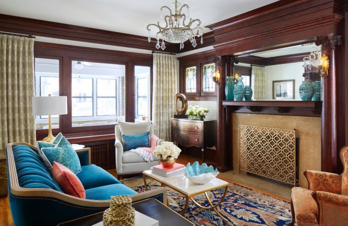 mahogany in the living room