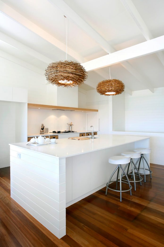 pendant lamp made of branches