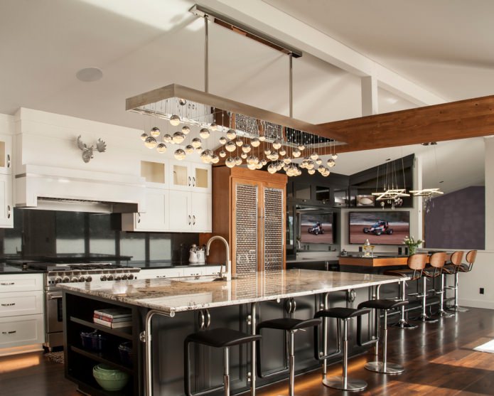 chandelier with hanging balls