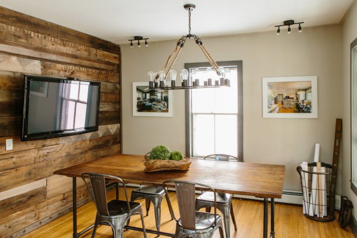 chandelier with bulbs in loft style