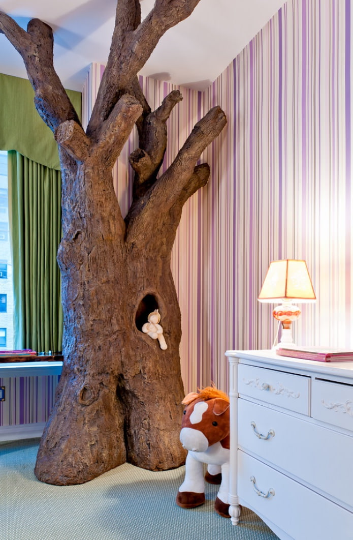 Narrow strip on the walls in the nursery Narrow strip on the walls in the nursery