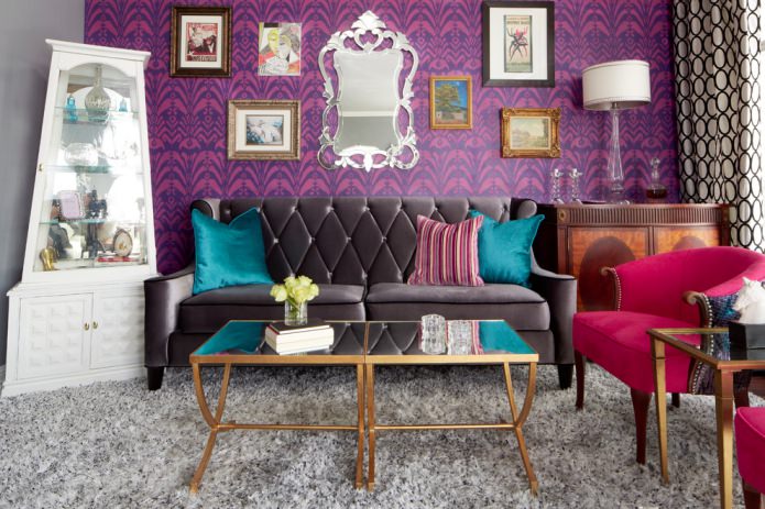 pink purple wallpaper in the living room pink purple wallpaper in the living room