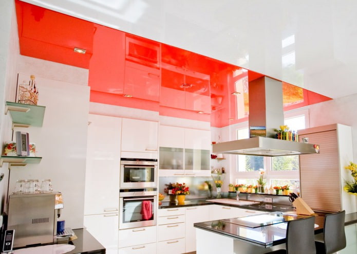 red ceiling in the kitchen red ceiling in the kitchen