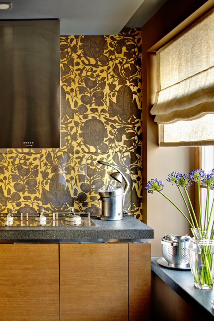 gray countertop in the kitchen