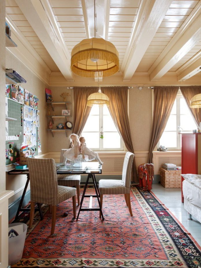 yellow curtains in the country