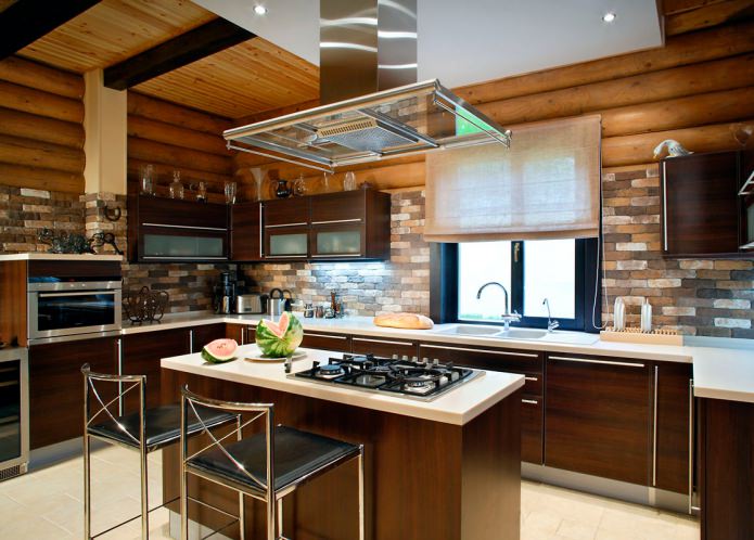 modern style in a wooden house