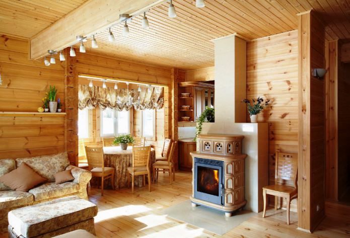 French curtains in a country house