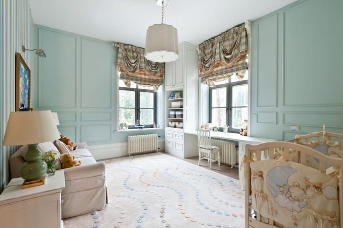Roman blinds in a cell in the nursery