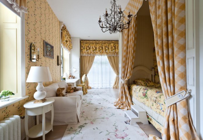 yellow curtains in the nursery