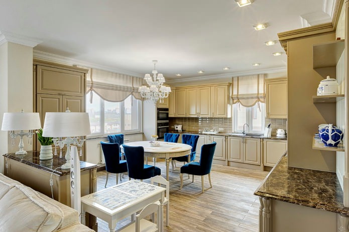 brown apron and beige set