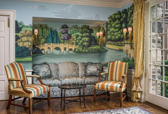 mural on the wall in the living room mural on the wall in the living room