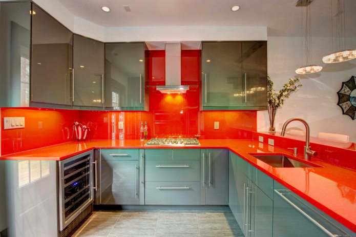 kitchen with red plastic countertop kitchen with red plastic countertop