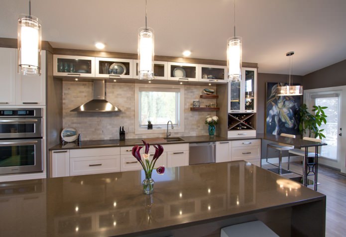 Charcoal work surface in the kitchen Charcoal work surface in the kitchen