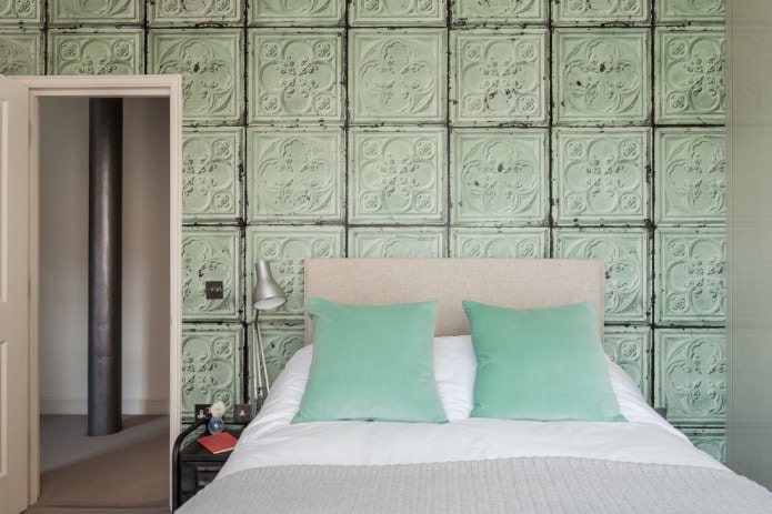 Wallpaper with imitation tiles