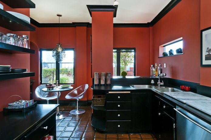 red and black kitchen red and black kitchen