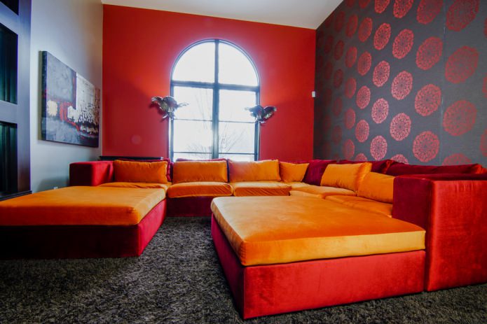 Red and orange living room design Red and orange living room design