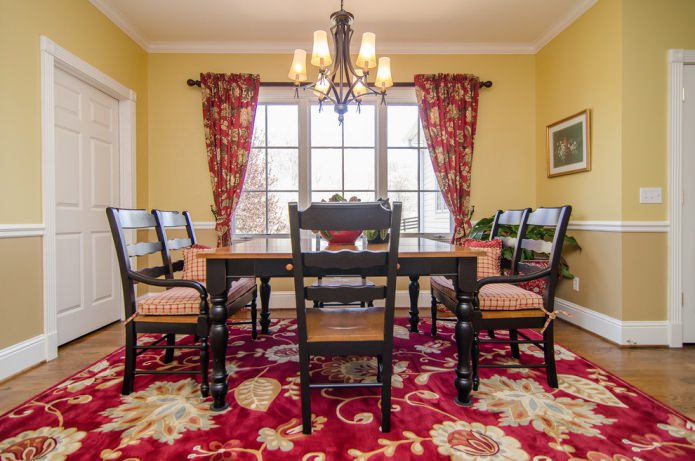 red curtains and floral carpet red curtains and floral carpet
