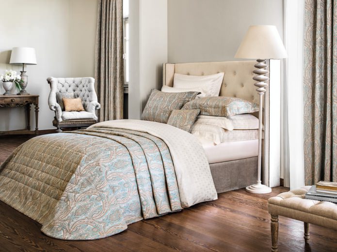 jacquard on the curtains in the bedroom jacquard on the curtains in the bedroom