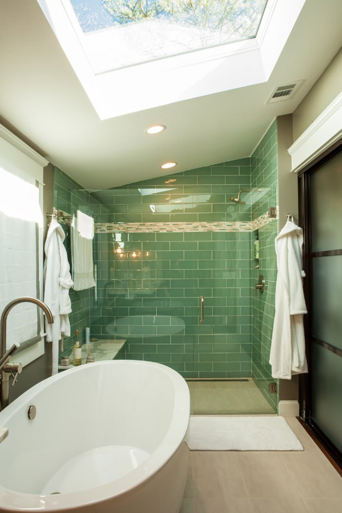 green mansard bathroom