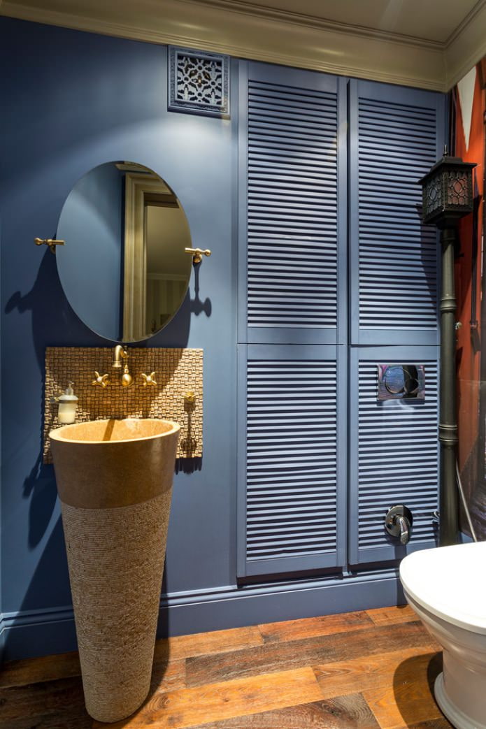 cabinet in a niche in the interior of the toilet