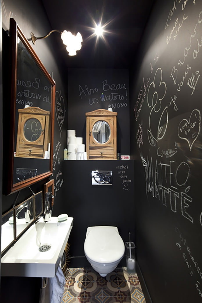 black toilet interior