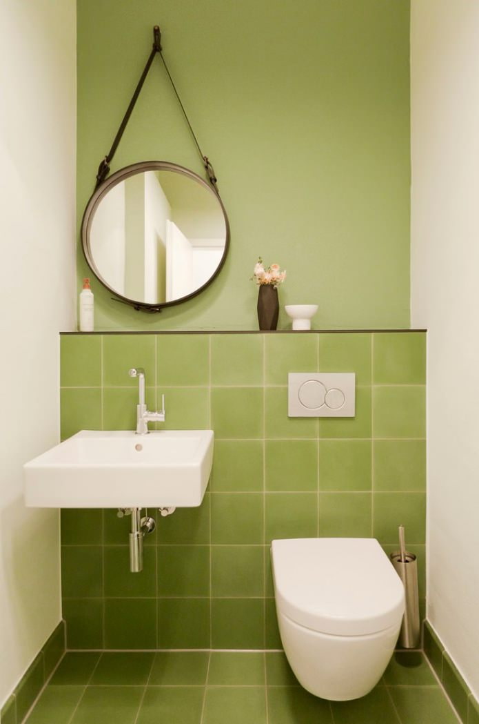 white and green toilet