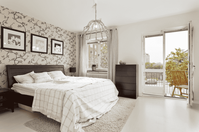 Dark furniture and white floor Dark furniture and white floor