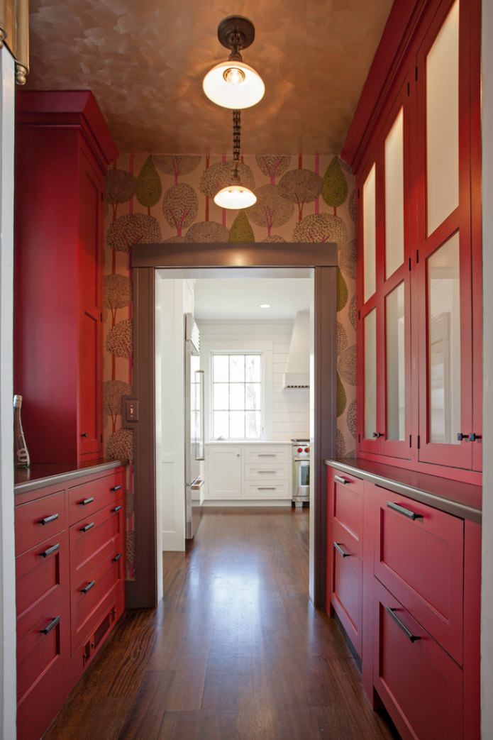 wallpaper in the kitchen with a red set wallpaper in the kitchen with a red set