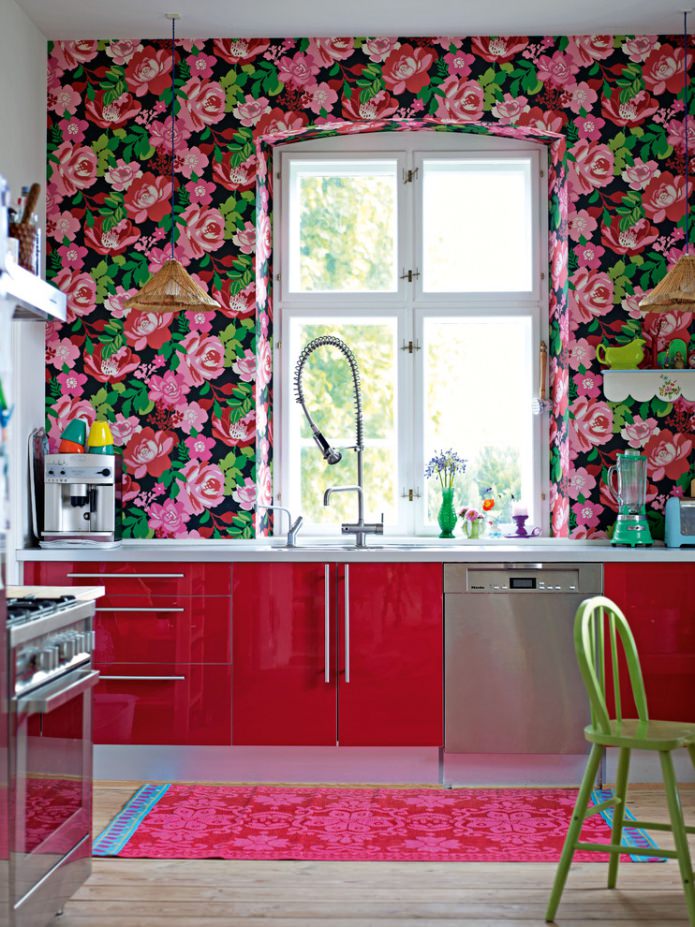 floral wallpaper in the kitchen floral wallpaper in the kitchen