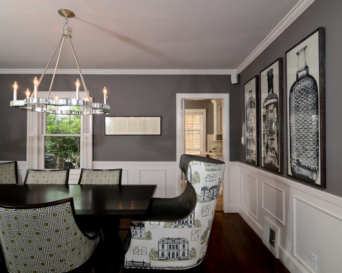 white ceiling and gray walls