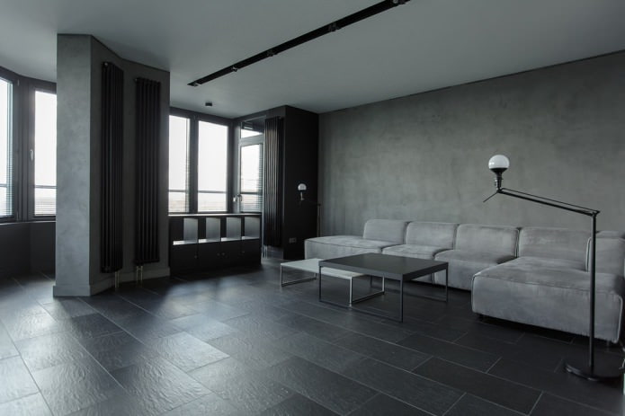 dark gray porcelain stoneware in the living room dark gray porcelain stoneware in the living room
