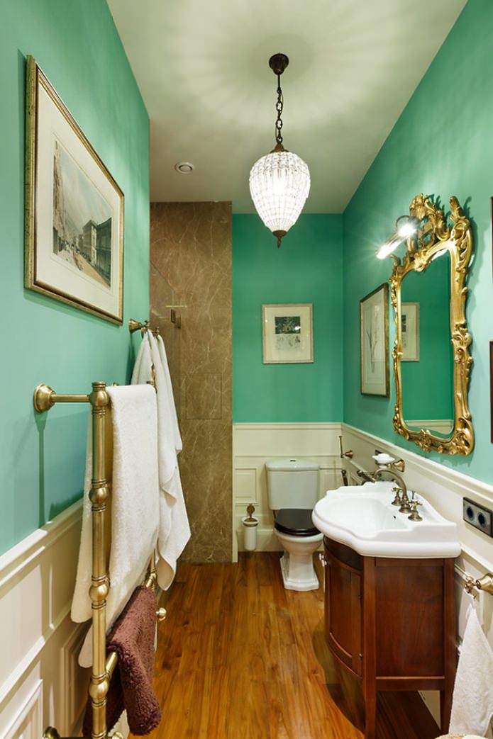 mint walls in the bathroom