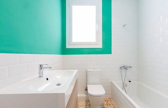 mint white bathroom