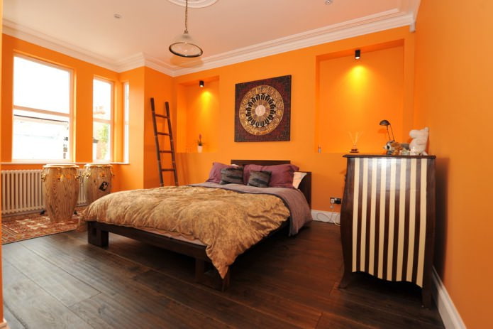 orange walls in the bedroom orange walls in the bedroom