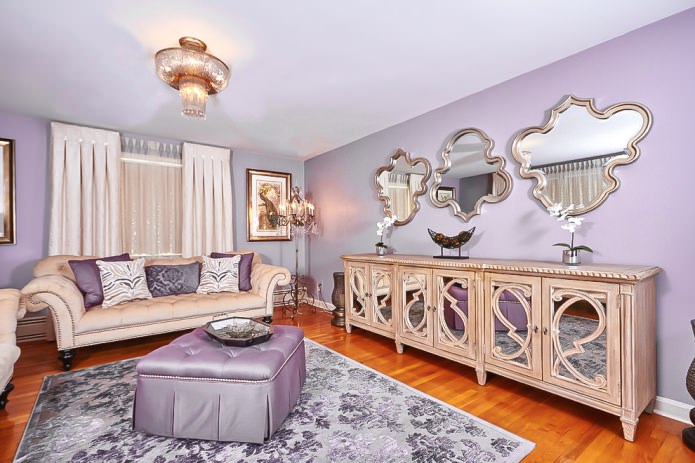 hall in lilac tones