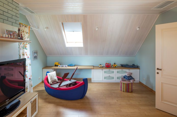 Attic nursery in a private house Attic nursery in a private house