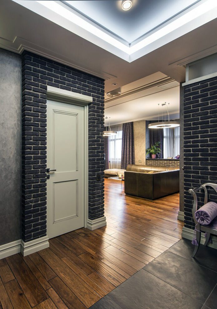 black brick in the hallway black brick in the hallway