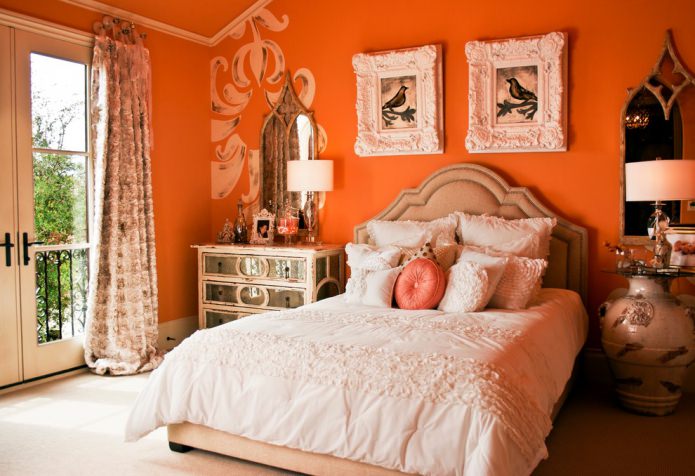 orange in the bedroom