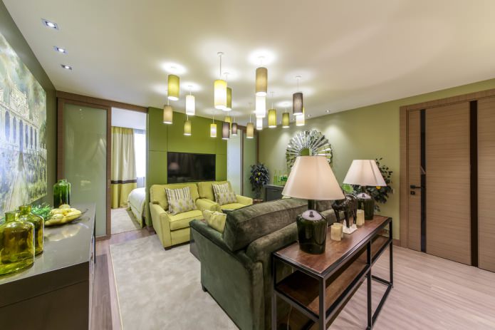 living room in brown and olive tones living room in brown and olive tones