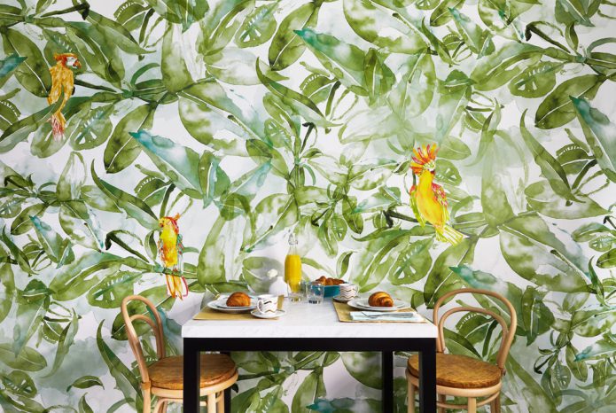 wallpaper with greenery and birds wallpaper with greenery and birds