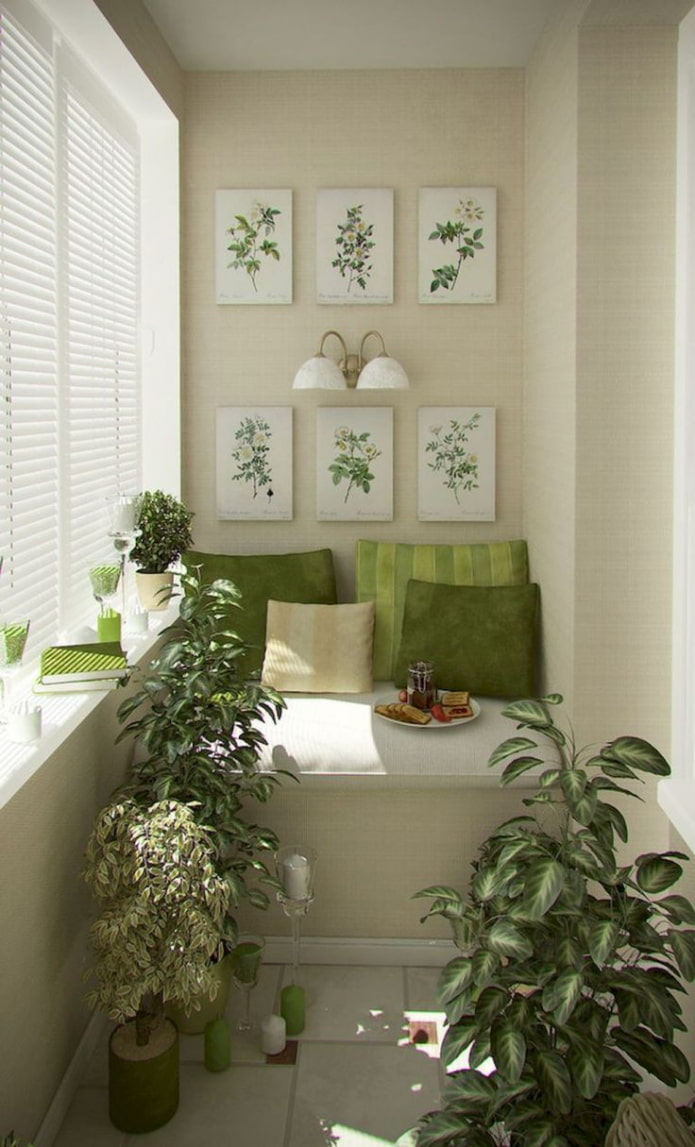 green accents on the balcony green accents on the balcony